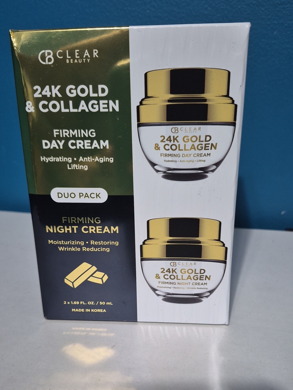 Clear Beauty 24K Gold & Collagen Firming Day & Night Cream Duo Pack
